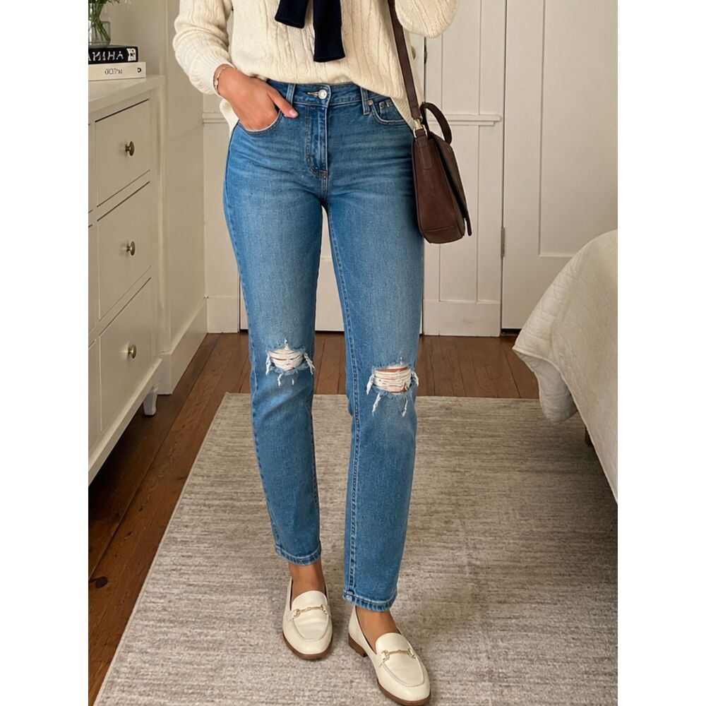 Old Navy Rockstar Super Skinny Jeans Women’s 8 Mid Rise Distressed Stretch